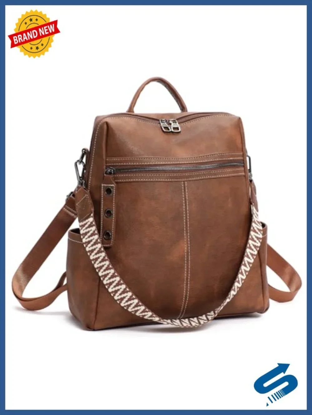 PU Leather Fashion Backpack Purse Anti-theft Travel Shoulder Bag Large Capacity
